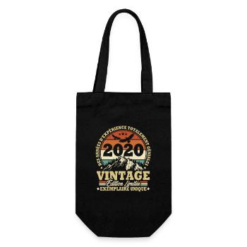 Vintage 2020 Anniversaire Cadeau Vintage Rétro - Sac à bouteille - noir - Devant