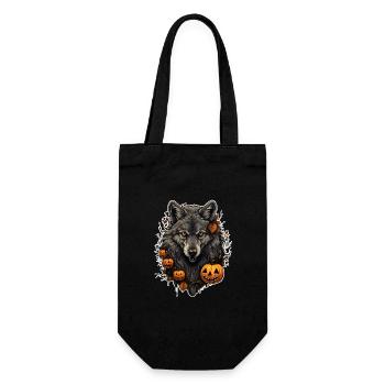 Halloween Wolf with Pumpkin - Gift Bag for Bottles - black - Front