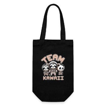 TEAM KAWAII-ASTRONAUTEN: PANDA, WASCHBÄR UND FAULTIER - Geschenkbeutel für Flaschen - Schwarz - Vorne