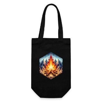 Un feu de camp de style polygonal - Sac à bouteille - noir - Devant