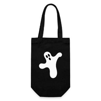 Halloween T-shirt Gespenst spooky cute shirt - Geschenkbeutel für Flaschen - Schwarz - Vorne