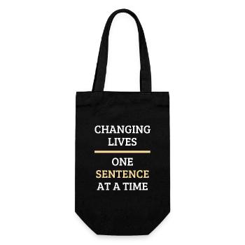 Changing Lives One Sentence A Time English Teacher - Gift Bag for Bottles - black - Front
