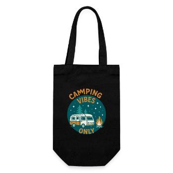 Camping Vibes Only - Leisure Design - Gift Bag for Bottles - black - Front