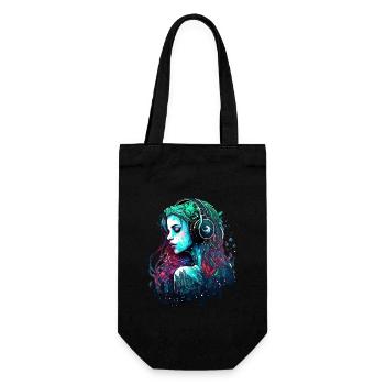 Mermaid, DJ, Path of Water, Beautiful Woman - Gift Bag for Bottles - black - Front