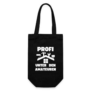 Profi Handwerker Amateur Häuslebauer Hausbesitzer - Geschenkbeutel für Flaschen - Schwarz - Vorne