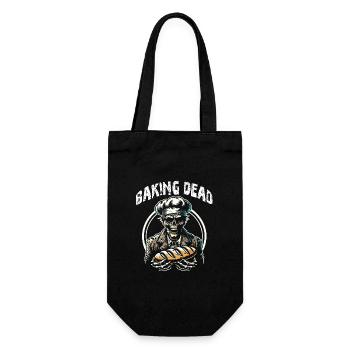 Baking Dead Zombie Bäcker gruseliger Bäcker - Geschenkbeutel für Flaschen - Schwarz - Vorne