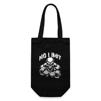 No Limit Hard Workout Skull with Dumbbell - Gift Bag for Bottles - black - Front