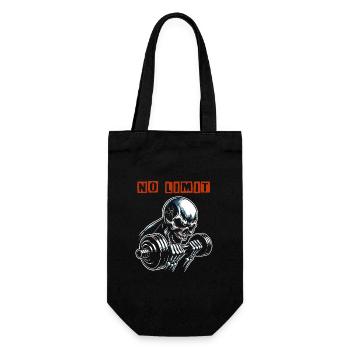 No Limit Workout Bodybuilding Skull with Dumbbell - Gift Bag for Bottles - black - Front