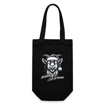 Drôle de chèvre de Noël avec chapeau de Père Noël - Sac à bouteille - noir - Devant