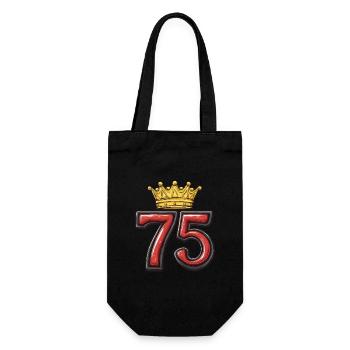 75 Number Krone - Gift Bag for Bottles - black - Front