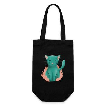 Cute kitten cat and nature - Gift Bag for Bottles - black - Front