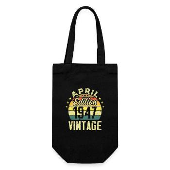 Vintage April 1947 - Birthday Gift 1947 - Gift Bag for Bottles - black - Front