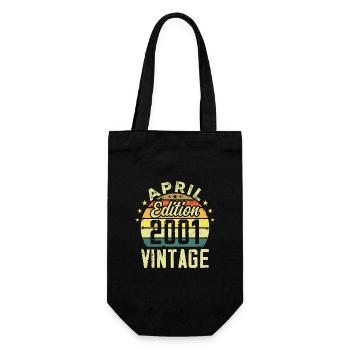 Vintage April 2001 - Birthday Gift 2001 - Gift Bag for Bottles - black - Front