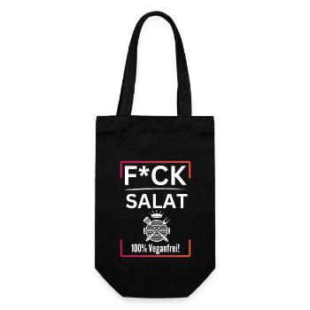 FCK Salat-100% Veganfrei-BBQ FCK Salat - Geschenkbeutel für Flaschen - Schwarz - Vorne