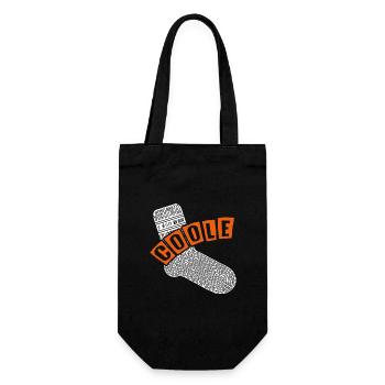 Coole Socke - lustiges Motivationsdesign - Geschenkbeutel für Flaschen - Schwarz - Vorne