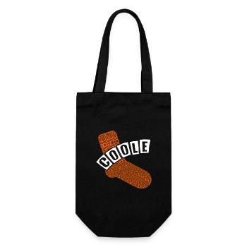 Coole Socke - lustiges Motivationsdesign - Geschenkbeutel für Flaschen - Schwarz - Vorne
