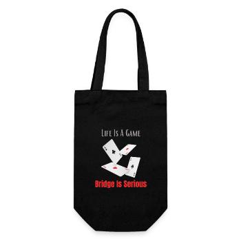 Life Is A Game Bridge Is Serious Sport Joueur de cartes - Sac à bouteille - noir - Devant