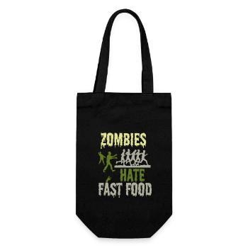 Funny Foodie Humor Zombies Hate Fast Food Zombie - Gift Bag for Bottles - black - Front