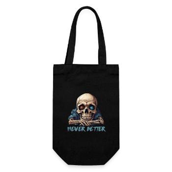 Nie besser Skelett Lustiger Halloween-Totenkopf - Geschenkbeutel für Flaschen - Schwarz - Vorne