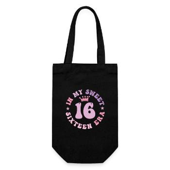 In My Sweet Sixteen Era 16th Birthday 16th - Gift Bag for Bottles - black - Front