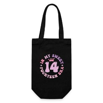In My Sweet Fourteen Era 14th Birthday 14th - Gift Bag for Bottles - black - Front
