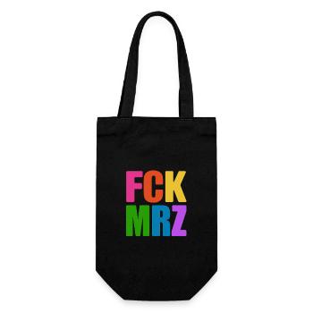 FCK MRZ - nein zu Merz - Kanzler - Geschenkbeutel für Flaschen - Schwarz - Vorne
