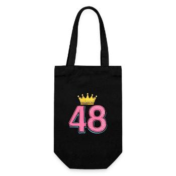 48 Zahl Trikot Krone - Geschenkbeutel für Flaschen - Schwarz - Vorne