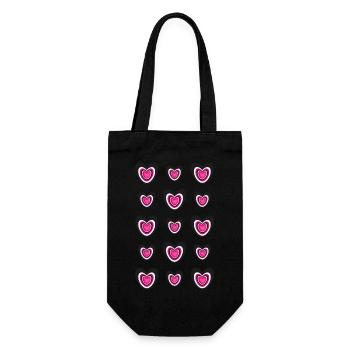 Coole Herzen in Pink mit viel Liebe. - Geschenkbeutel für Flaschen - Schwarz - Vorne