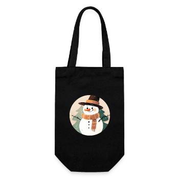 Bonhomme de neige - Sac à bouteille - noir - Devant