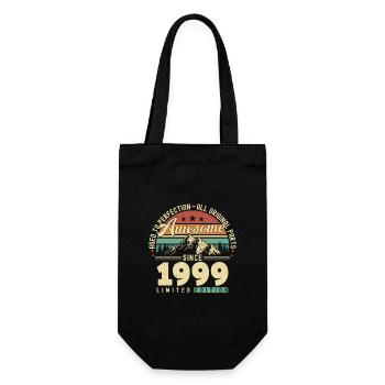 Großartig seit 1999 - Geschenkbeutel für Flaschen - Schwarz - Vorne