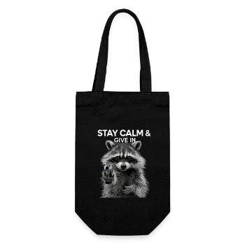 Meme raccoon - Gift Bag for Bottles - black - Front