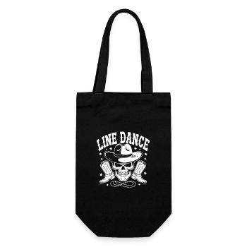 Line Dance Skull with Stetson and Boots and Lasso - Gift Bag for Bottles - black - Front