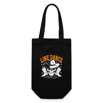 Line Dance Skull with Stetson and Boots and Lasso - Gift Bag for Bottles - black - Front