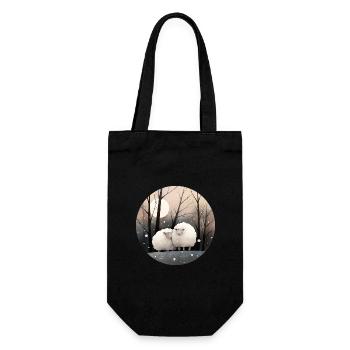 Sheep in winter - Gift Bag for Bottles - black - Front