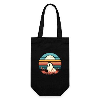 Shetland Sheepdog Vintage Sunset - Geschenkbeutel für Flaschen - Schwarz - Vorne