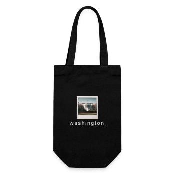 Weißes Haus Washington Retro Foto - Geschenkbeutel für Flaschen - Schwarz - Vorne