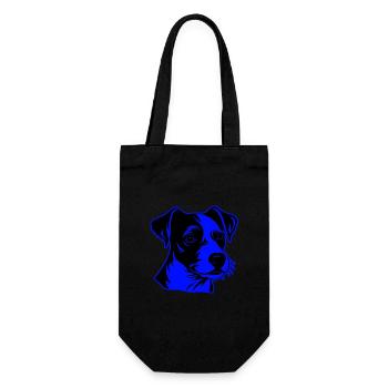 Jack Russel Terrier Hund Porträt - Geschenkbeutel für Flaschen - Schwarz - Vorne