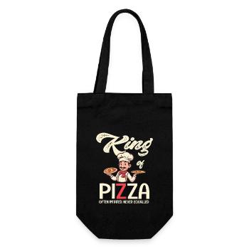 Pizzaiolo, König der Pizza - Geschenkbeutel für Flaschen - Schwarz - Vorne