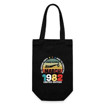 42 Years Old Made In 1982 Vintage March 1982 - Gift Bag for Bottles - black - Front