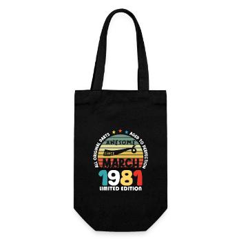 43 Years Old Made In 1981 Vintage March 1981 - Gift Bag for Bottles - black - Front