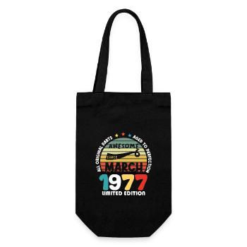 47 Years Old Made In 1977 Vintage March 1977 - Gift Bag for Bottles - black - Front