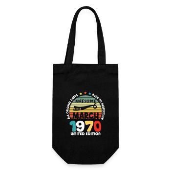 54 Years Old Made In 1970 Vintage March 1970 - Gift Bag for Bottles - black - Front