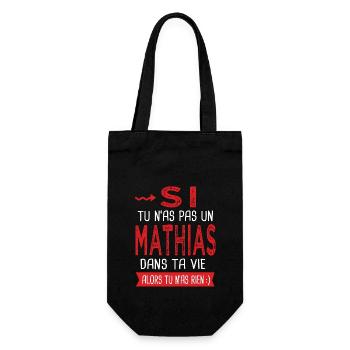 Mathias Si tu n as pas un mathias Cadeau humour - Sac à bouteille - noir - Devant