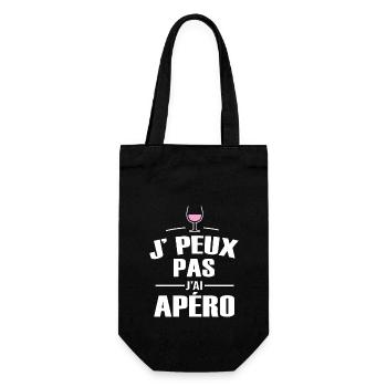 je peux pas j ai apéro pour homme femme - Sac à bouteille - noir - Devant