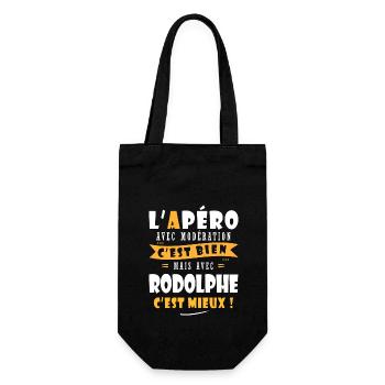 Rodolphe Cadeau drôle personnalisé cadeau rodolphe - Sac à bouteille - noir - Devant