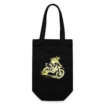 Motocross Bike Gold - Geschenkbeutel für Flaschen - Schwarz - Vorne