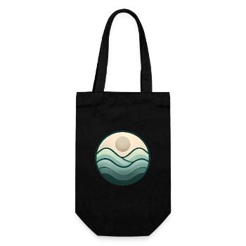 Minimalistisches Bergabzeichen-DesignMinimalistisches Reittier - Geschenkbeutel für Flaschen - Schwarz - Vorne