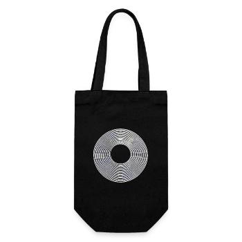 Minimalistisches abstraktes Kreislinien-Design - Geschenkbeutel für Flaschen - Schwarz - Vorne
