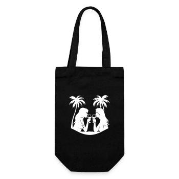 Beach Holiday Girls Team Palm Trees - Gift Bag for Bottles - black - Front