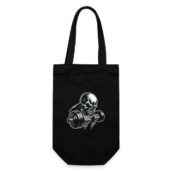 No Limit Workout Bodybuilding Skull with Dumbbell - Gift Bag for Bottles - black - Front